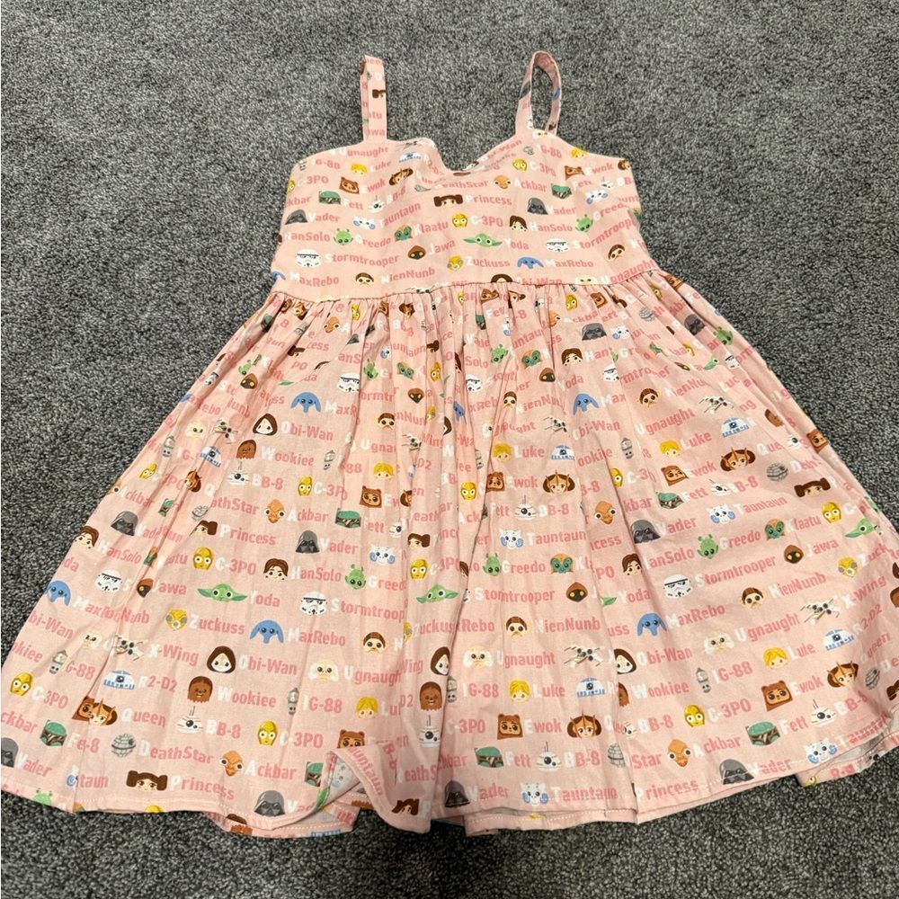 Custom Star Wars Alphabet Print Tie Back Dress Sz 6